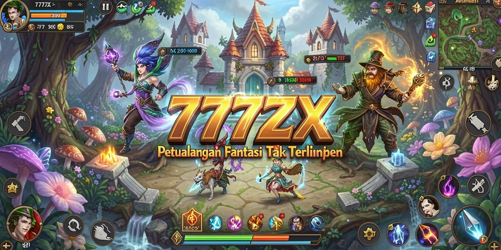 Tampilan dinamis dari gameplay RPG di 777ZX dengan aksi pertempuran yang seru.