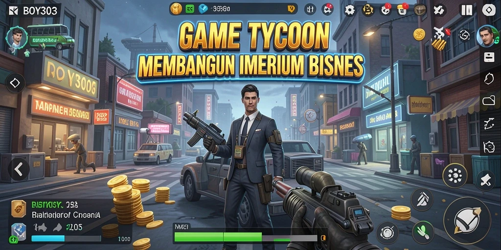Tampilan gameplay menarik BOY303 dalam membangun bisnis Tycoon.