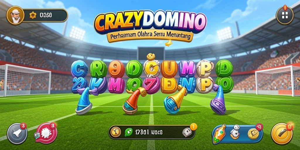 Tampilan gameplay seru di CRAZYDOMINO dengan teman-teman.
