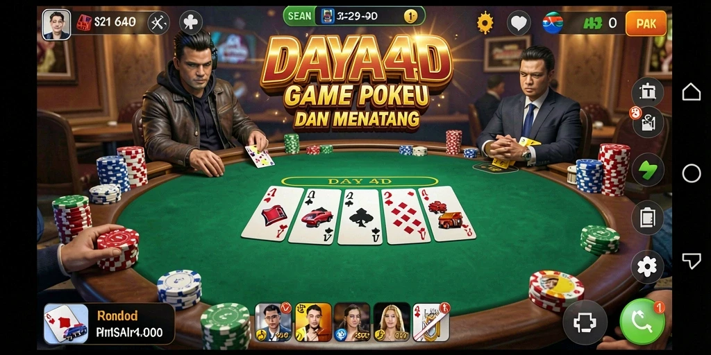 Tampilan stunning dari gameplay poker di DAYA4D.