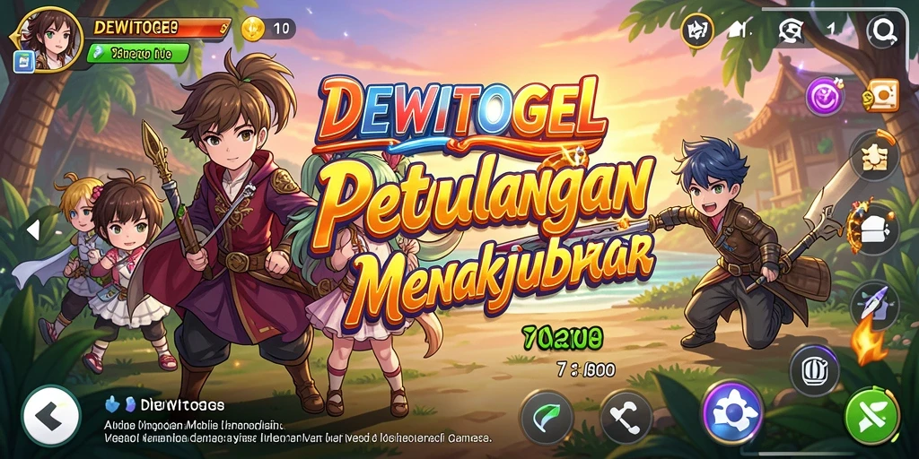 Screenshot gameplay DEWITOGEL yang menampilkan karakter anime dan aksi seru.