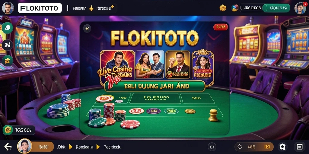 Tampilan gameplay FLOKITOTO yang seru dengan dealer profesional di Live Casino.