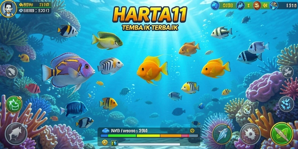 Gameplay HARTA11 menampilkan aksi menembak ikan yang seru dan mengasyikkan.