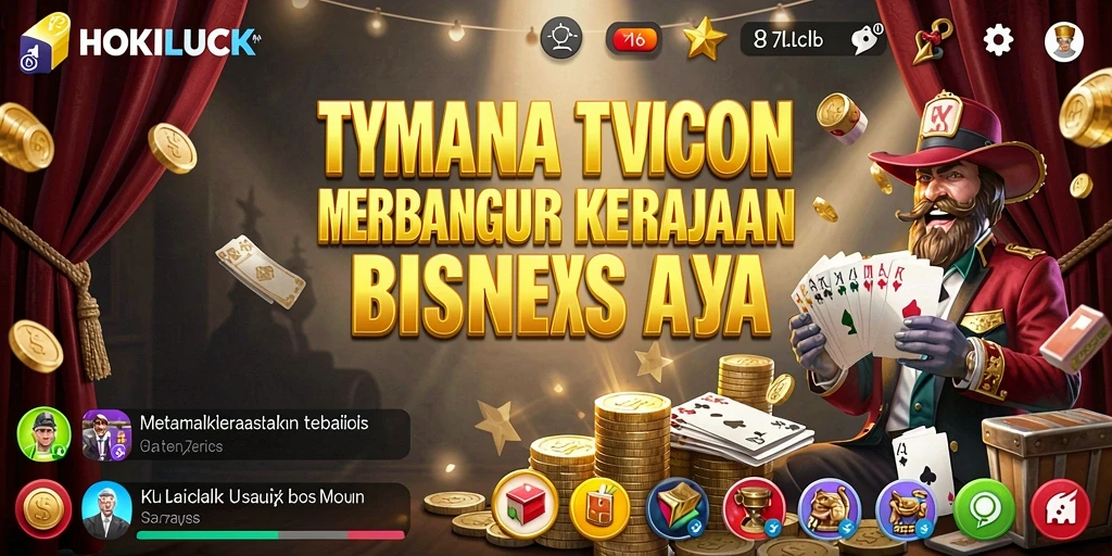Tangkapan layar gameplay HOKILUCK menampilkan pengalaman membangun kerajaan bisnis yang dinamis.