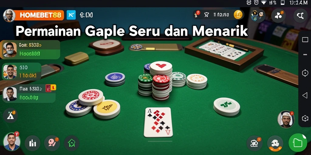 Tampilan gameplay seru dari HOMEBET88 yang menampilkan pertarungan Gaple.