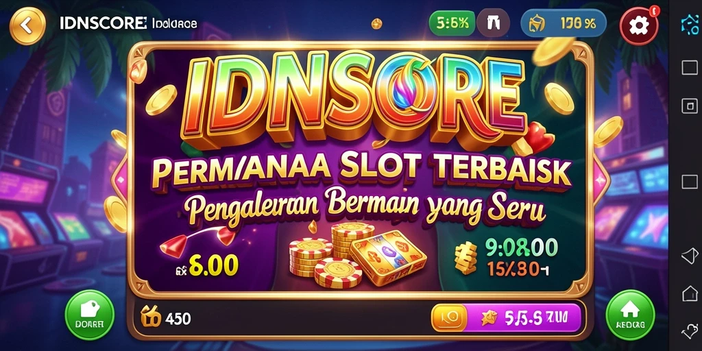 Screenshot utama IDNSCORE menunjukkan gameplay slot yang seru dan menarik.