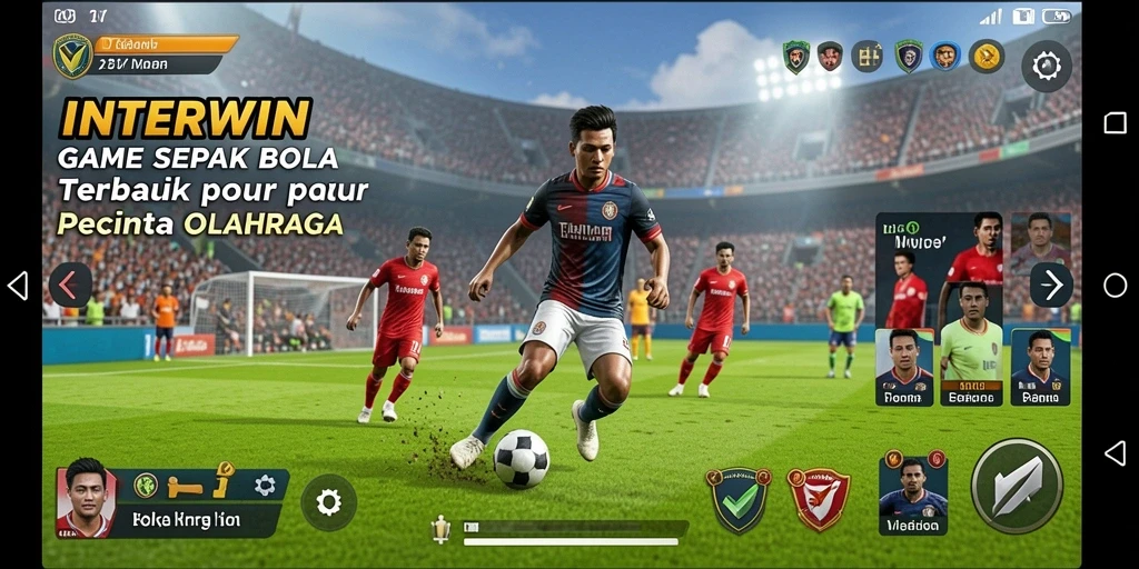 Tampilan gameplay INTERWIN yang mendebarkan dan realistis dalam sepak bola.