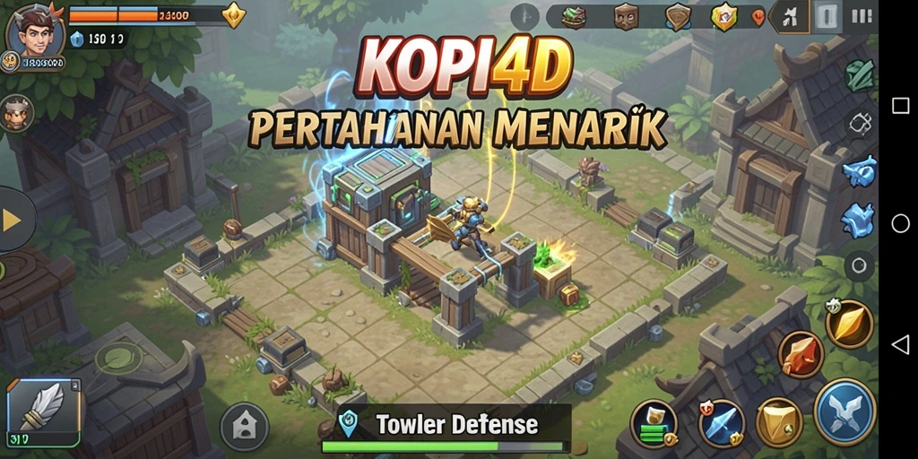 Gameplay menegangkan di KOPI4D saat melawan gelombang musuh.