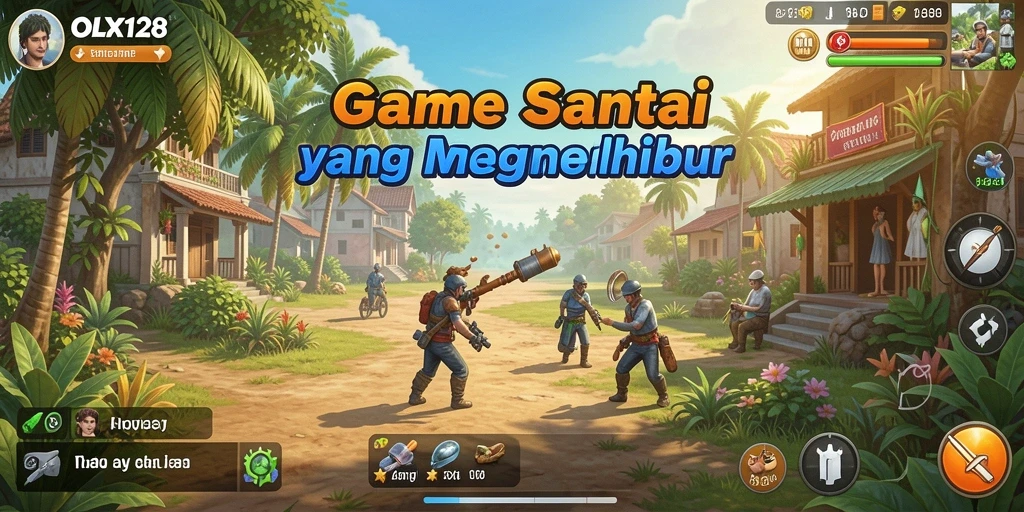 Screenshot gameplay OLX128 menunjukkan aksi seru di setiap level.