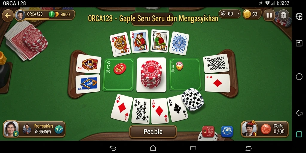Tampilan gameplay Gaple yang menarik dalam ORCA128.