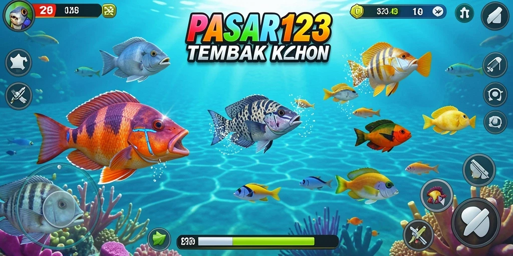 Gameplay seru di PASAR123 saat menembak ikan.