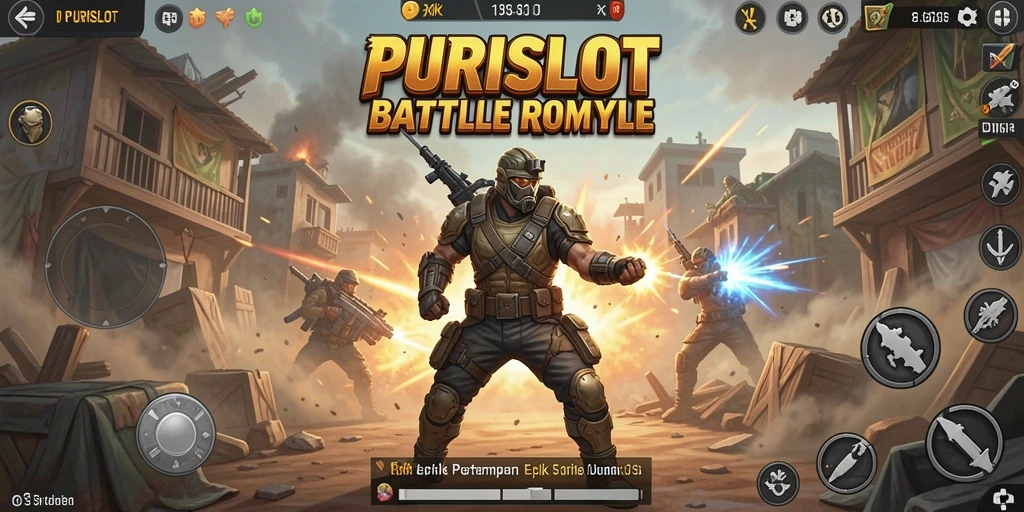 Tampilan epik gameplay PURISLOT dalam pertempuran Battle Royale.