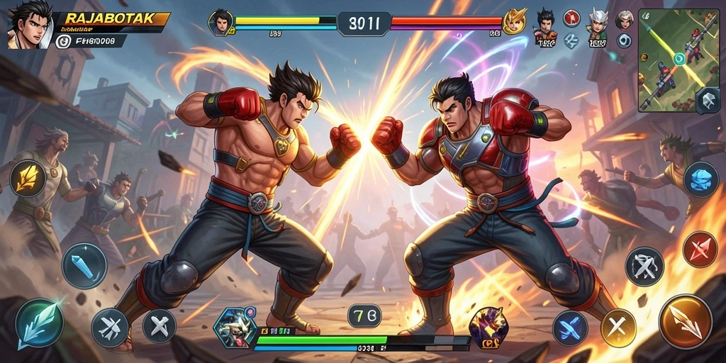 Screenshot gameplay seru di arena pertarungan RAJABOTAK.