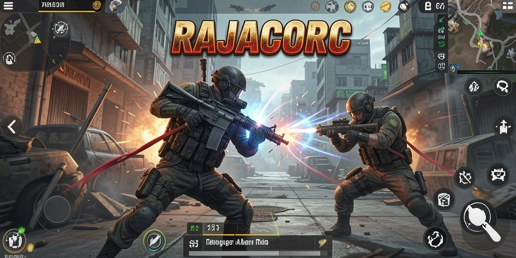 Tampilkan aksi pertarungan yang mendebarkan dari RAJACORC.