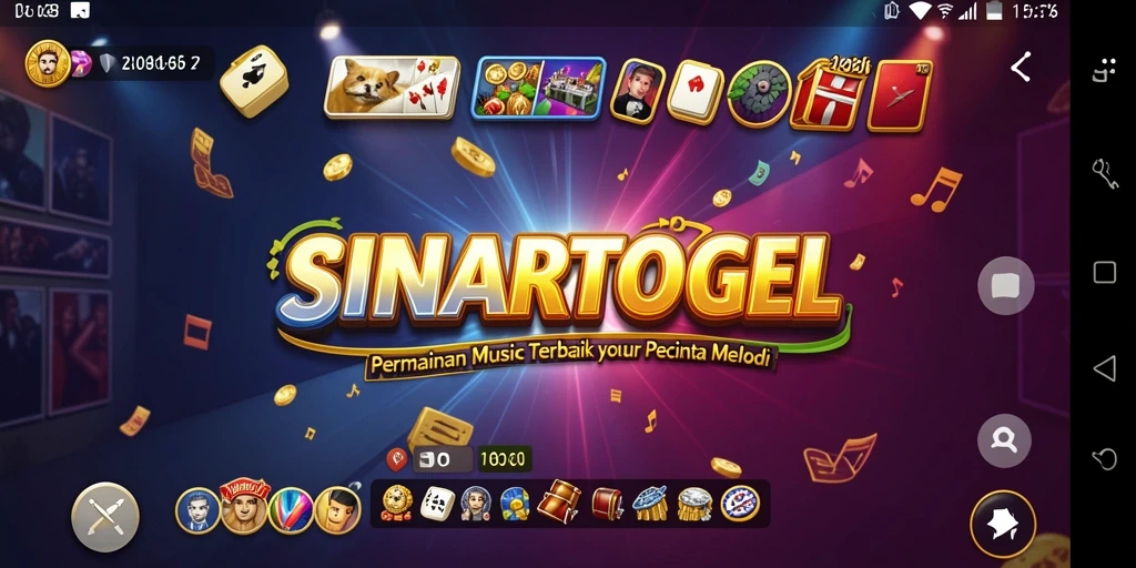 Tampilan gameplay SINARTOGEL menampilkan pemain yang asyik mengikuti irama musik.
