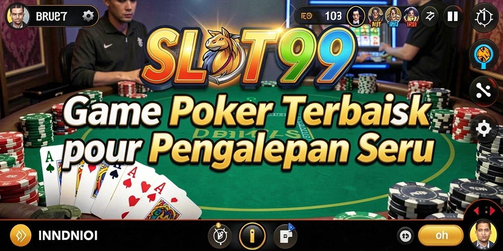 Tampilan gameplay poker SLOT99 yang menarik dan dinamis.