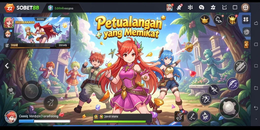 Screenshot menampilkan aksi epic karakter Anime dalam petualangan SOBET88.