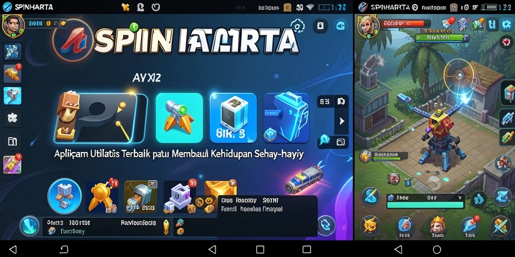 Tampilan utama SPINHARTA yang menampilkan fitur utilitas handal.