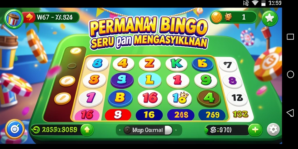 Tampilan gameplay seru dalam aplikasi Bingo W67.